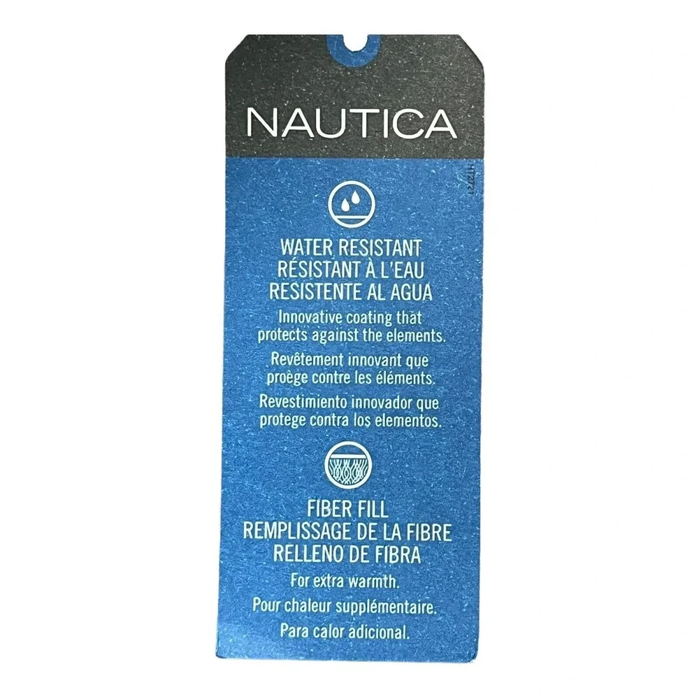 Nautica Youth Boys Full Zip Winter Jacket Size 14-16‎ Gray/Black Water Resistant